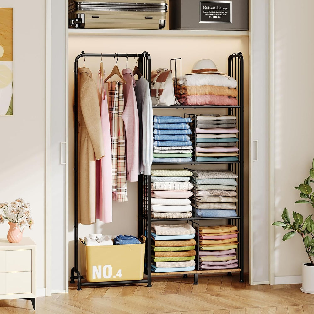 Honkazita 4-Tier Clothes Racks for Hanging Clothes, Black