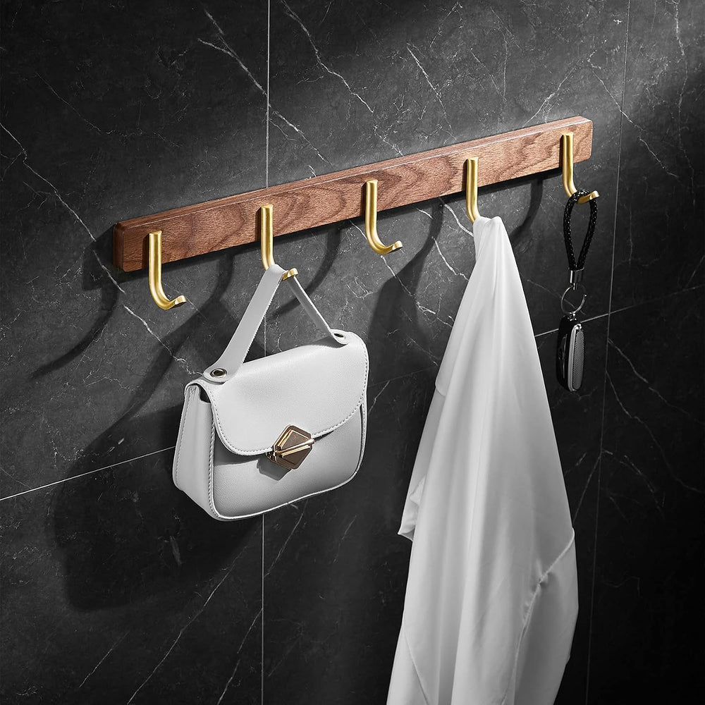 Wall Mounted Coat Rack, 5 Hooks - J Shape