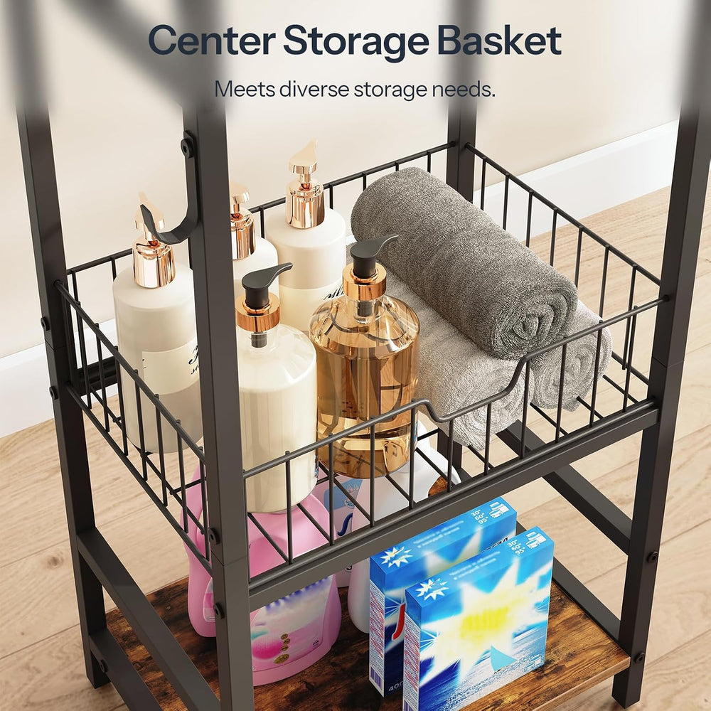 HOOBRO 3-Tier Freestanding Towel Rack with Storage Shelf for Bathroom