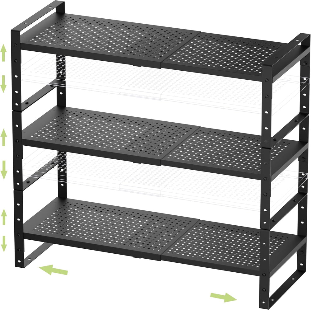 Jojocross Expandable Stackable Aadjustable Shoe Rack Pantry Shelf for Kitchen...