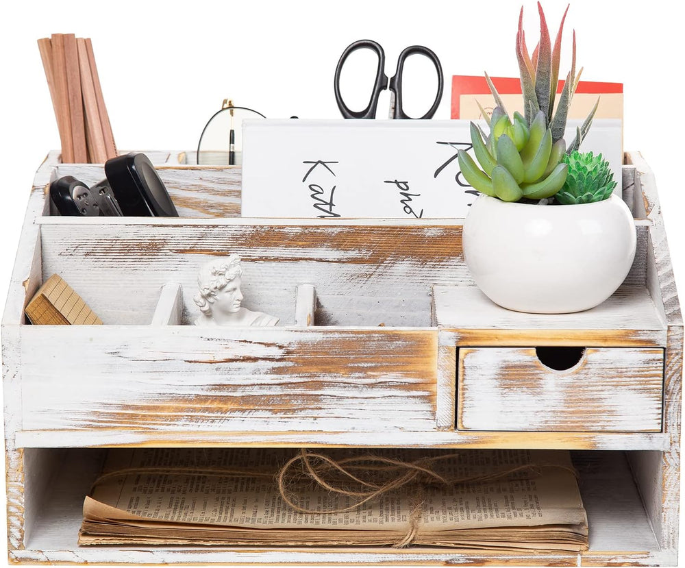 Wood Desk Drawer Organizers with File Organizer Pen holder Office Decor combo...