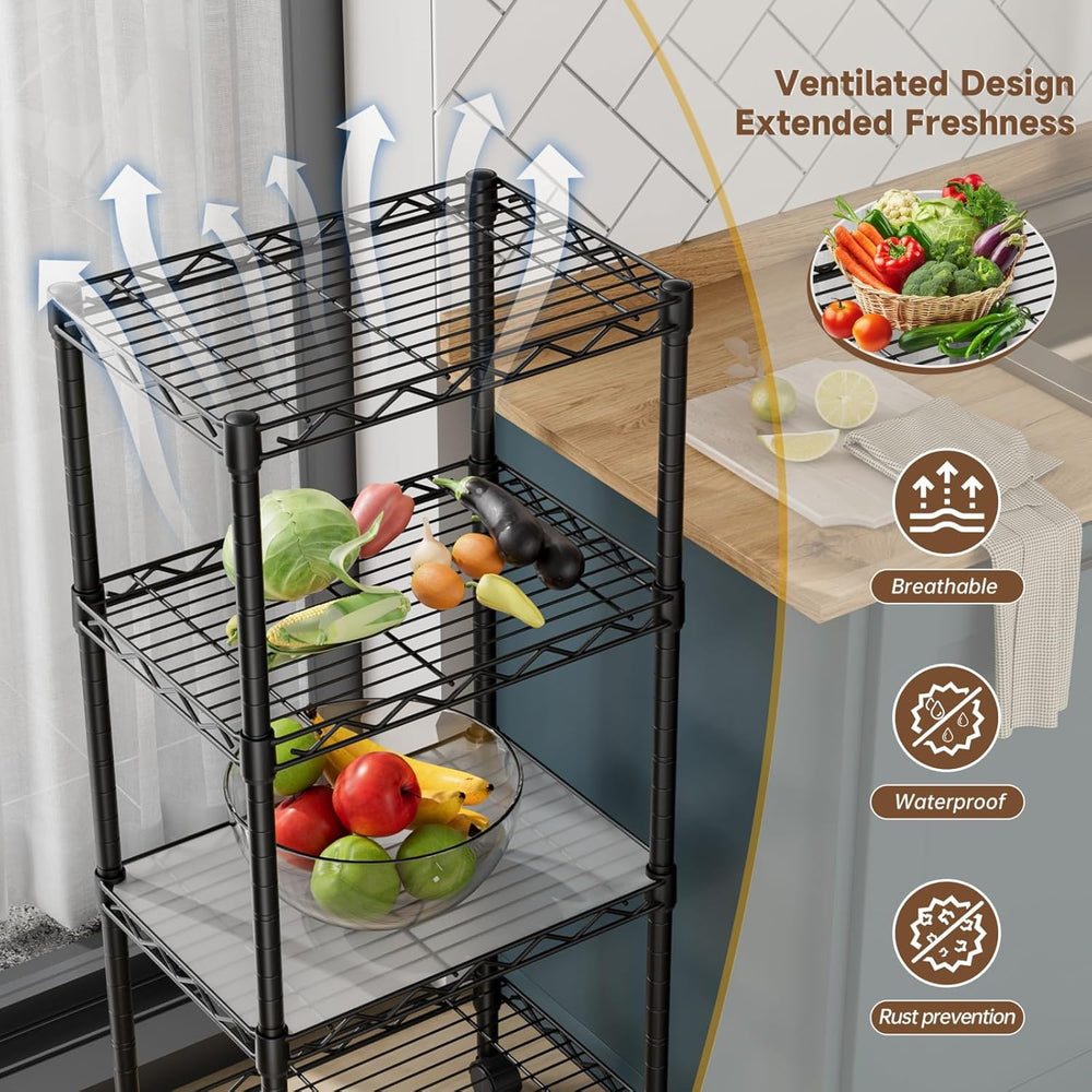 Golpart 4Tier Adjustable Storage Shelves Metal Wire Shelving Standing Shelf