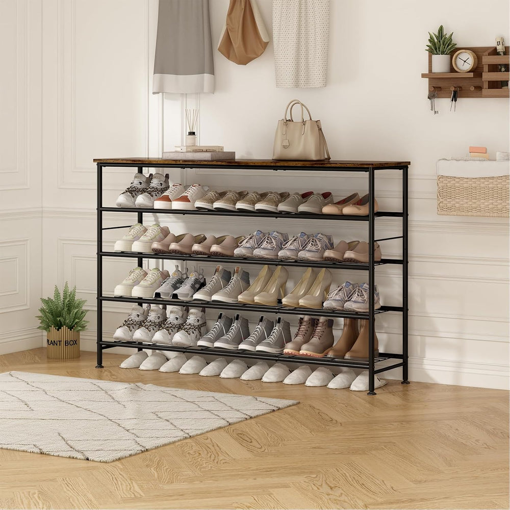 SUOERNUO 5 Tier Extra Long Shoe Rack Organizer Storage for Closet Entryway