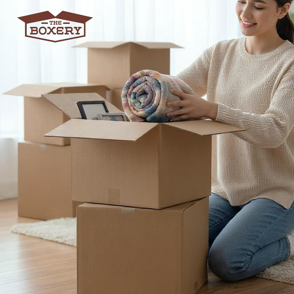 The Boxery 4"x4"x24" Corrugated Cardboard Boxes 100-Pack