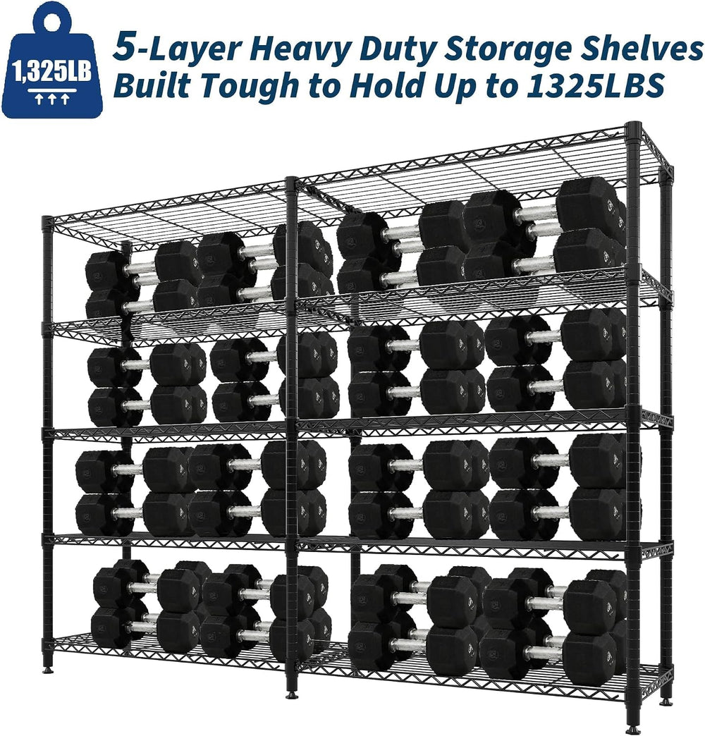 Garvee 5-Tier Storage Shelves 70" H Metal Garage Shelving Unit for Kitchen