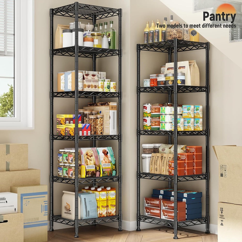 15.8"W 5-Tier Narrow Wire Shelving, Adjustable shelf, for Kitchen