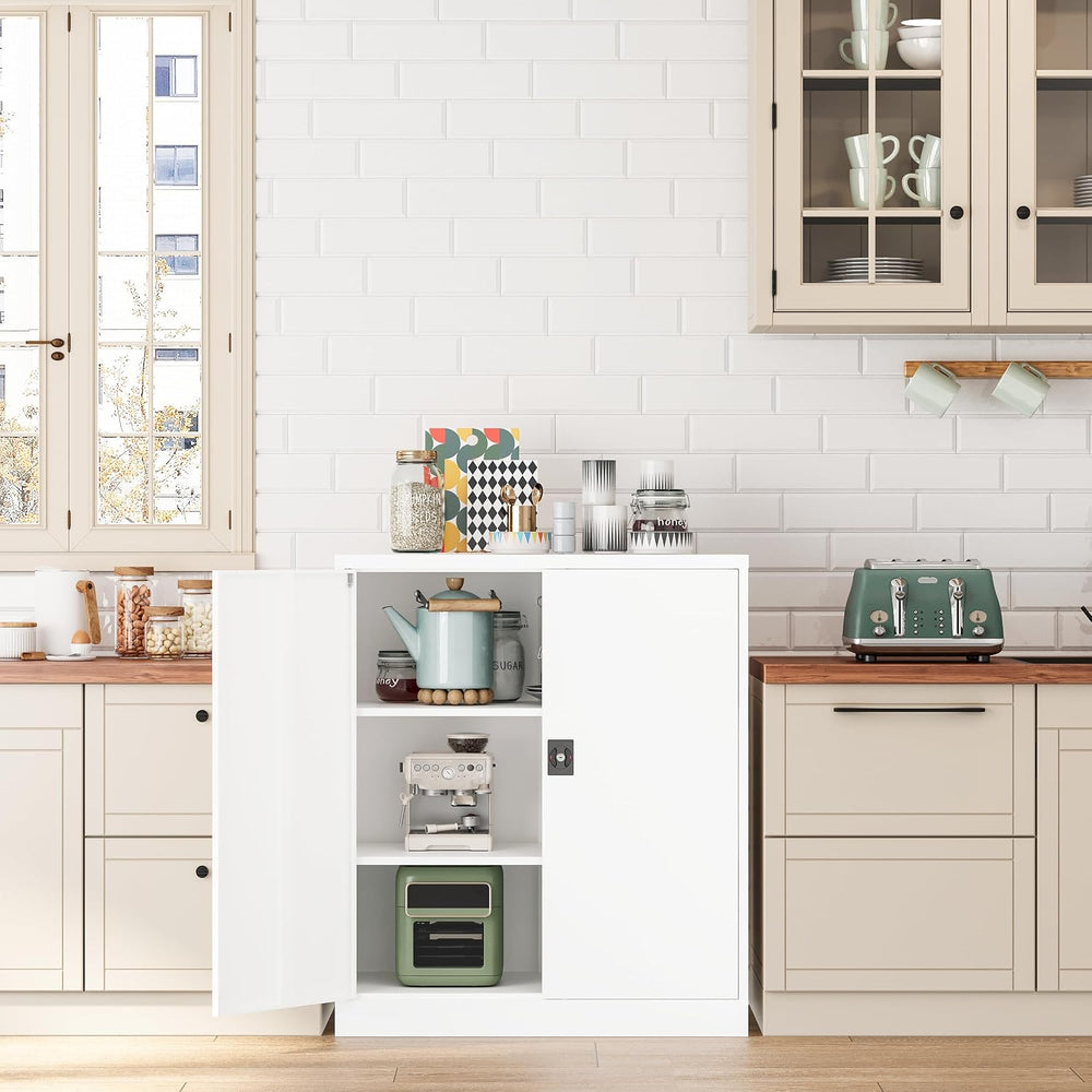 Fesbos Metal Storage Cabinet-36” Tall Steel File Cabinets with Lockable Doors...