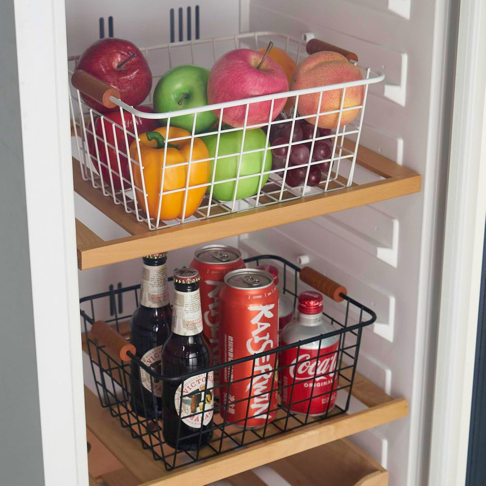 JUNCHU CHERRY 【Extra Large】Wire Kitchen Storage Basket 4 Packs,Perfect Pantry...