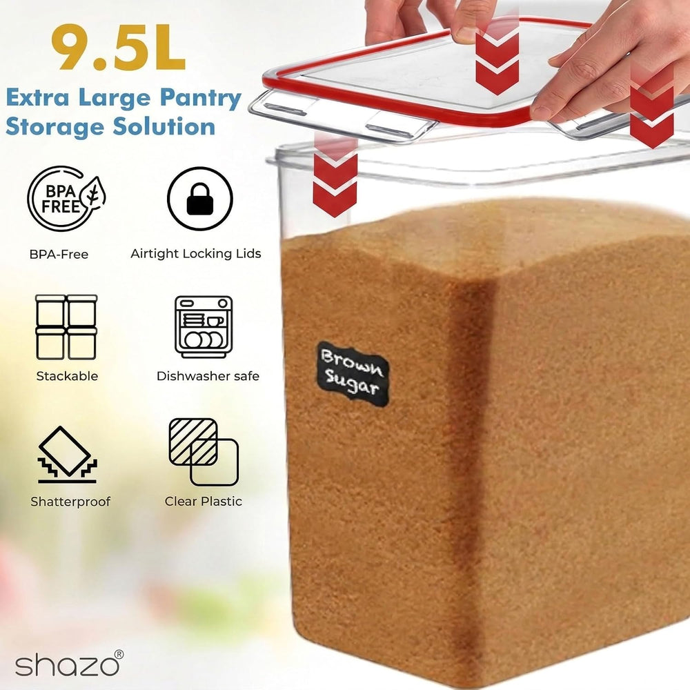 Shazo 2 PC (9.5L | 321 Oz) Extra Large Bulk Food Storage Containers with Airt...