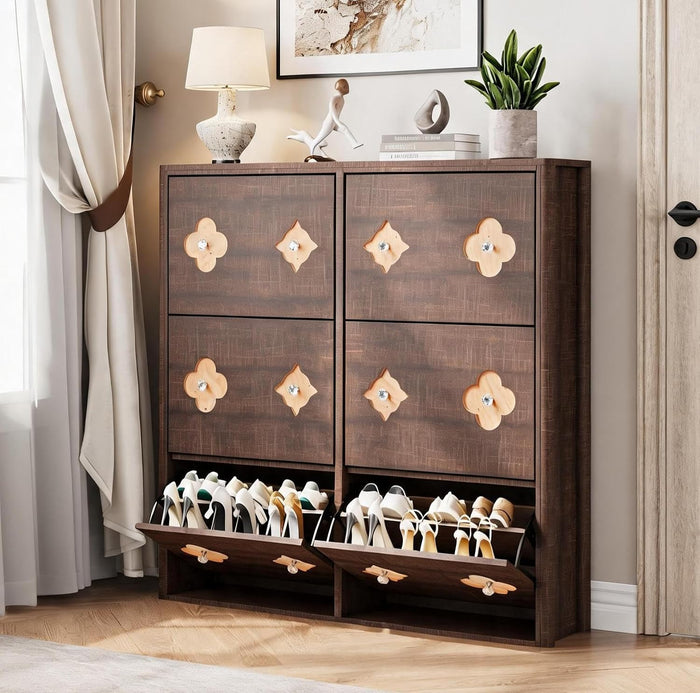 Garvee Farmhouse Shoe Storage Cabinet with 6 Flip Drawers