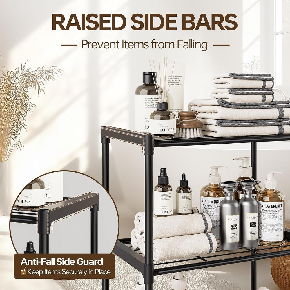 3-Tier Storage Shelves-2 Pack, Shelf with Plastic Connectors, Shelving Rack