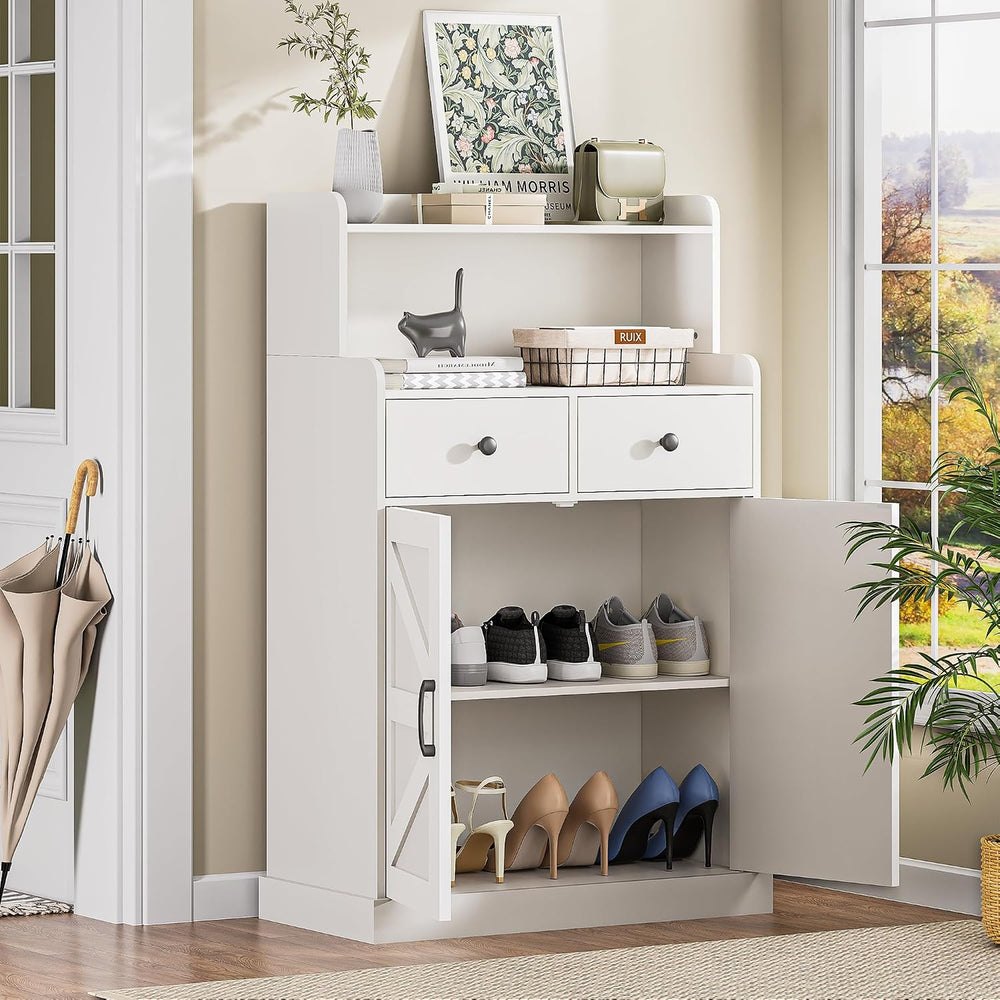 Farmhouse Bathroom Storage Cabinet with 2 Drawers & 2 Doors, Kitchen Cabi...