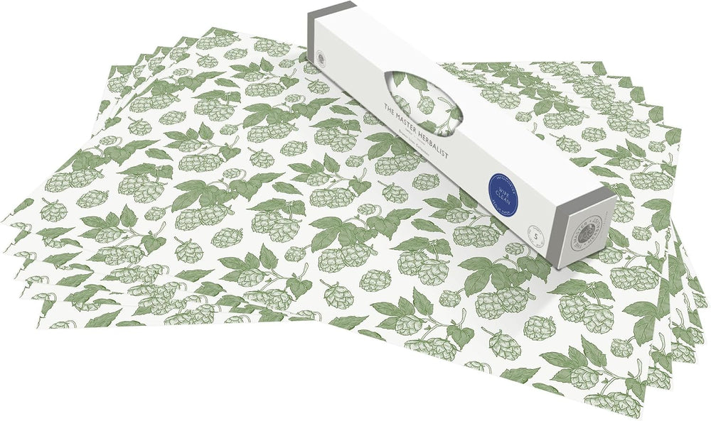 The Master Herbalist UNSCENTED & Wipe Clean Drawer Liners with a Green Ho...