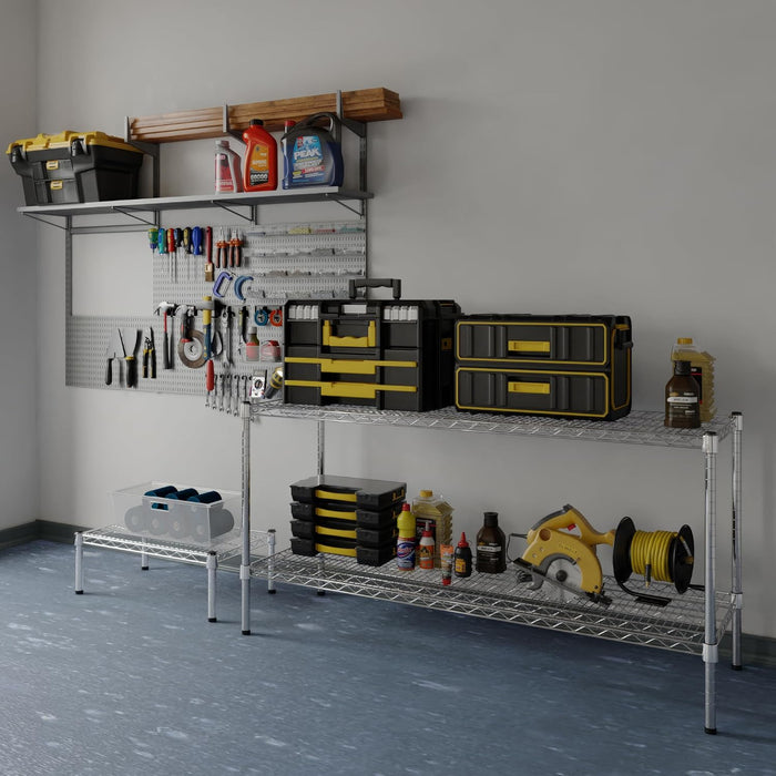 18" Deep x 54" Wide x 27" Height Wire Shelving Kit | 2-Tier | NSF Commercial Storage Rack Unit