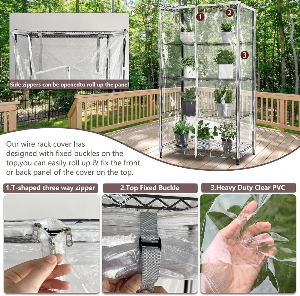 okcool Waterproof Shelf Cover,All Clear Wire Shelf Cover with Zipper,Transpar...