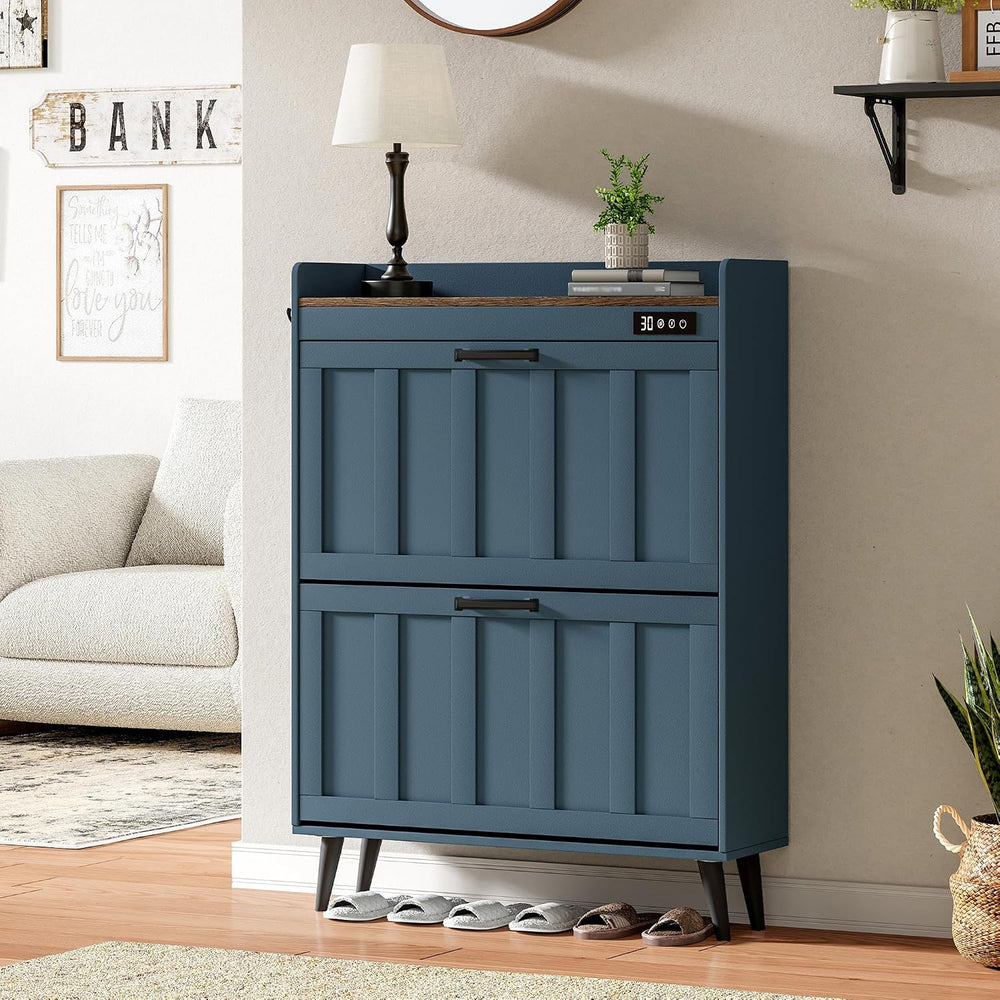 ChooChoo Shoe Storage Cabinet with 2 Flip Drawers and Deodorizer