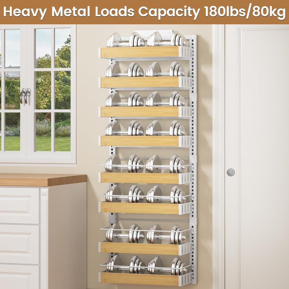 POKIPO 8 Tier Over The Door Pantry Organizer, 2 IN 1 Wall Mount or Hanging Sp...