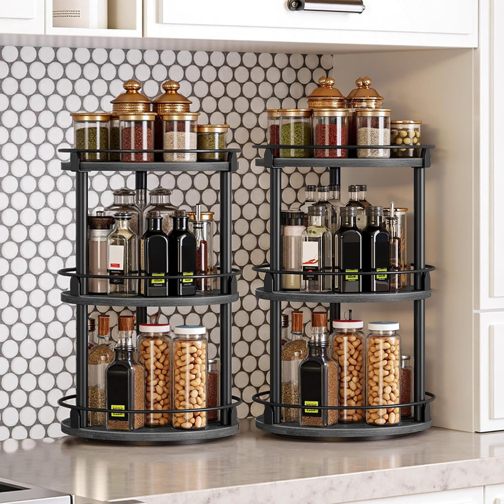 YATINEY Spice Rack, Set of 2 Lazy Susan Organizer, 3 Tier Turntable Organizer...