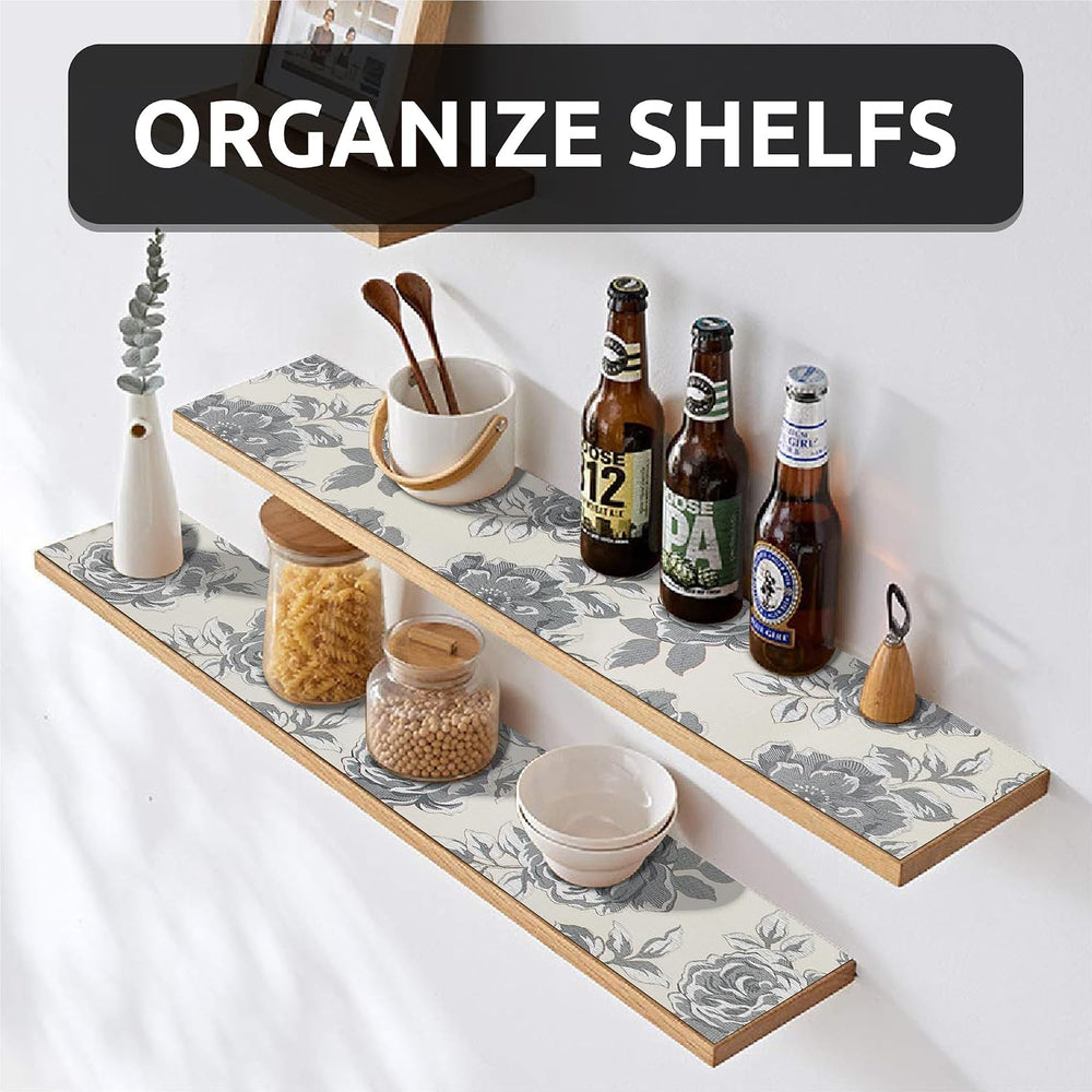 18X96 Inch Shelf Liner for Kitchen Cabinets, PVC Drawer Liner for Dresser Non...