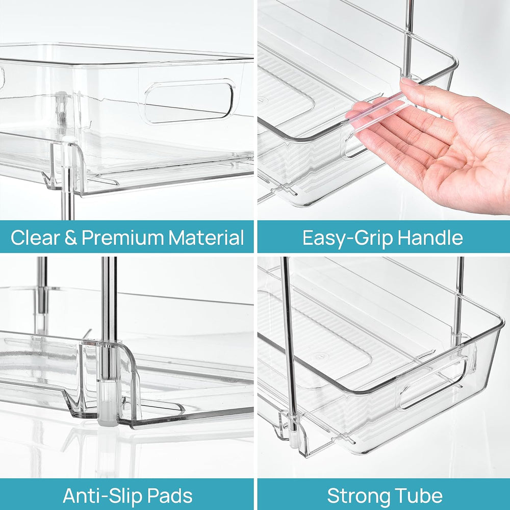 Vtopmart 4 Pack Taller Pull Out Bathroom Under Sink Organizer (S-Higher)