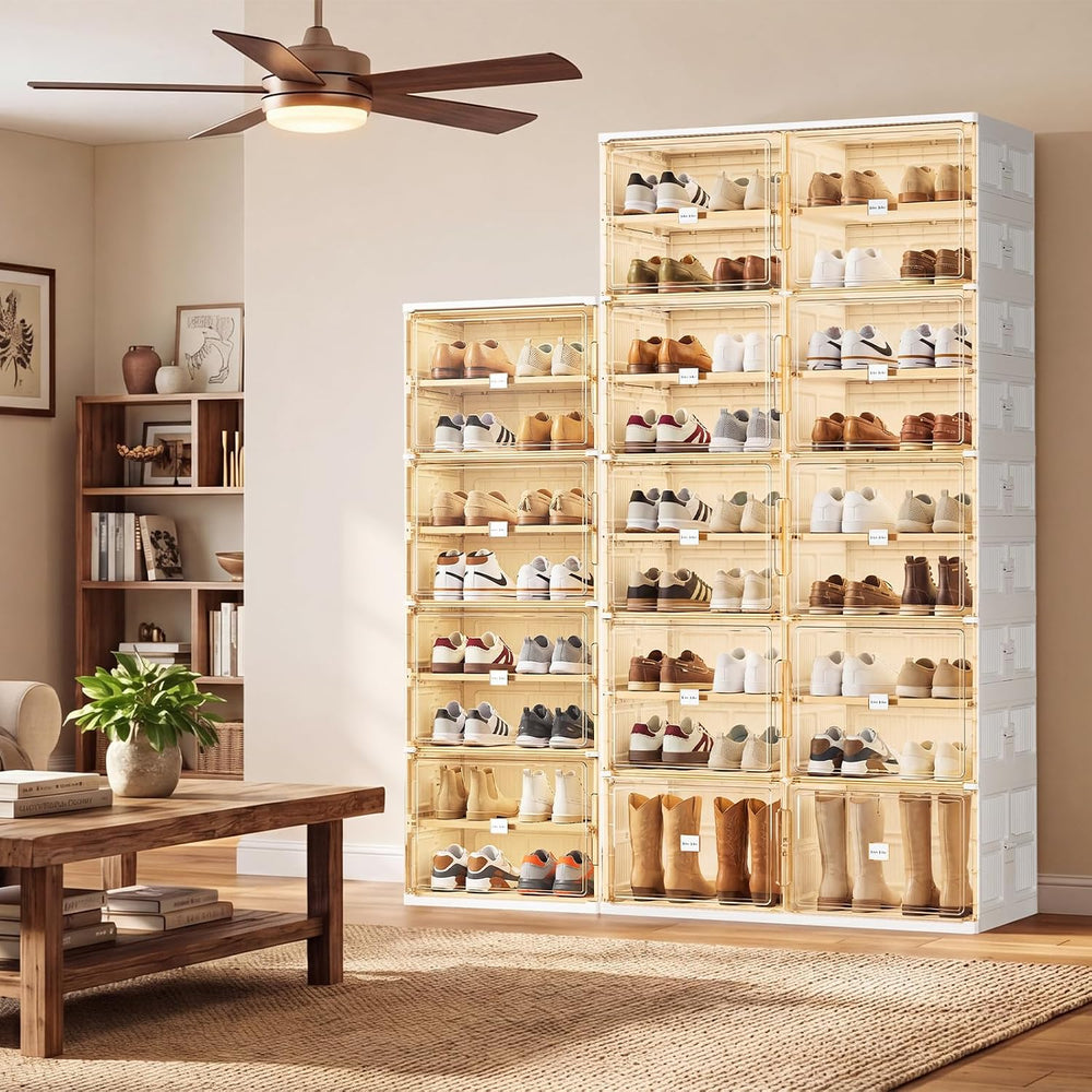 JEKO&JEKO 9 Tiers Foldable Boot and Shoe Storage Rack Cabinet for Closet ...