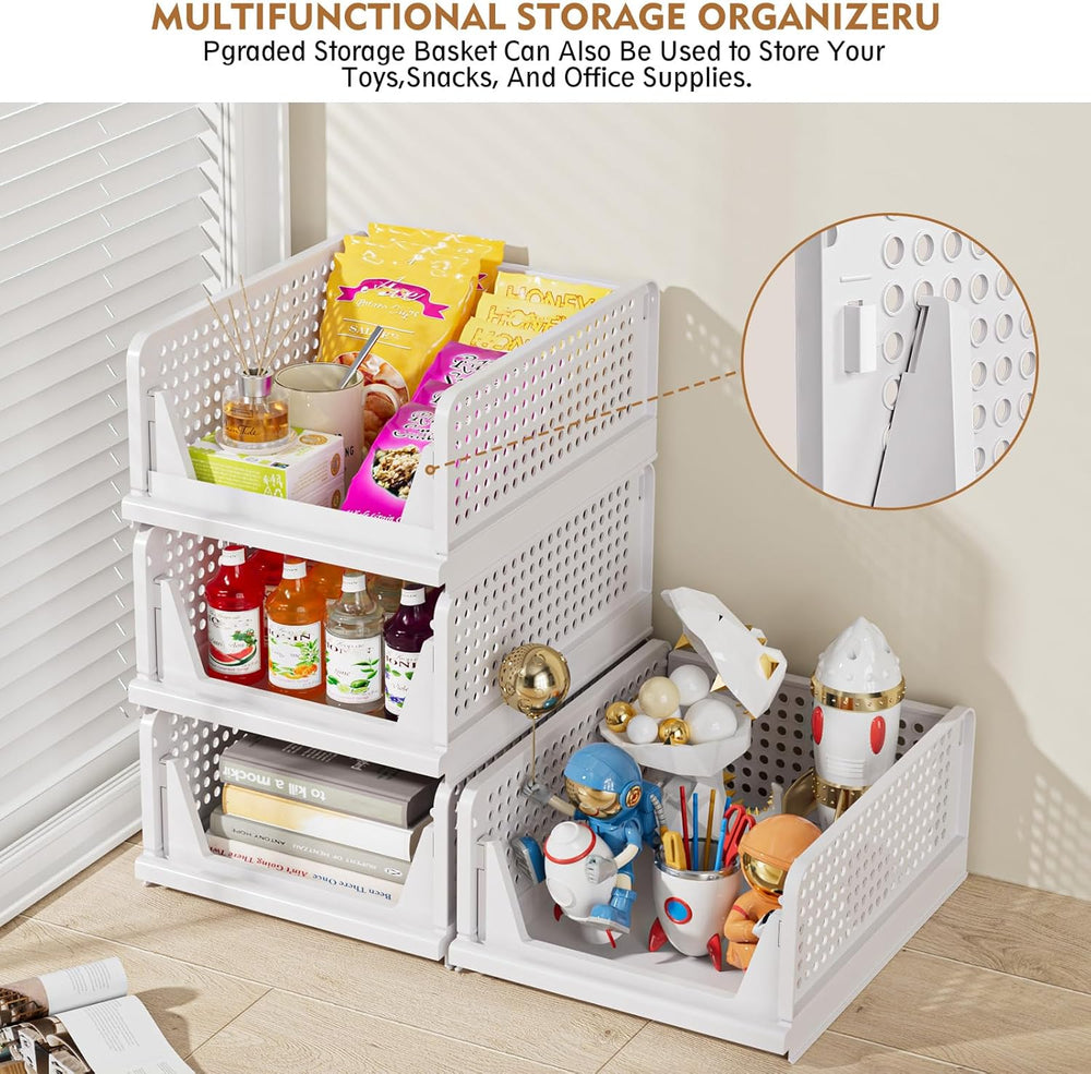 8 Pack Closet Organizers and Storage, Stackable & Foldable Closet Bins