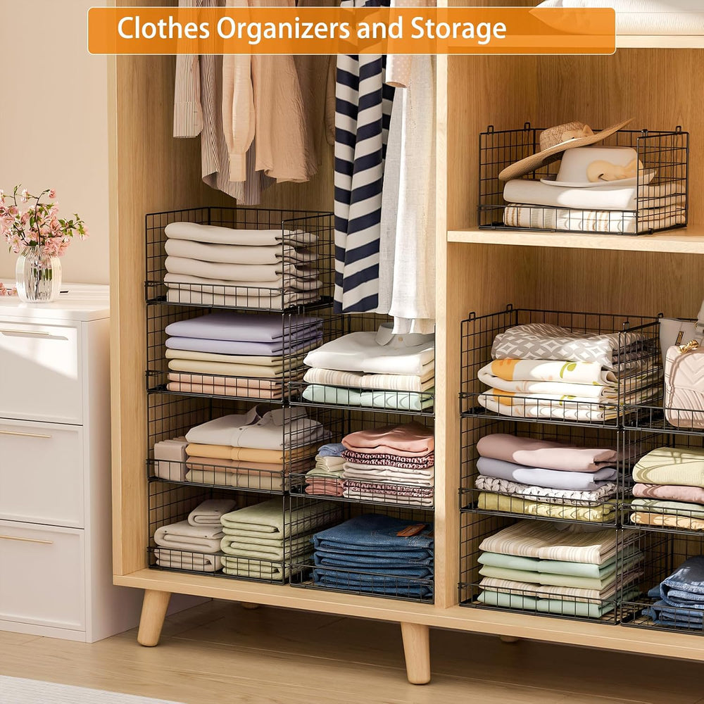 Yociyoga 7-Tier Stackable Closet Organizers and Storage Shelves, Foldable Clo...