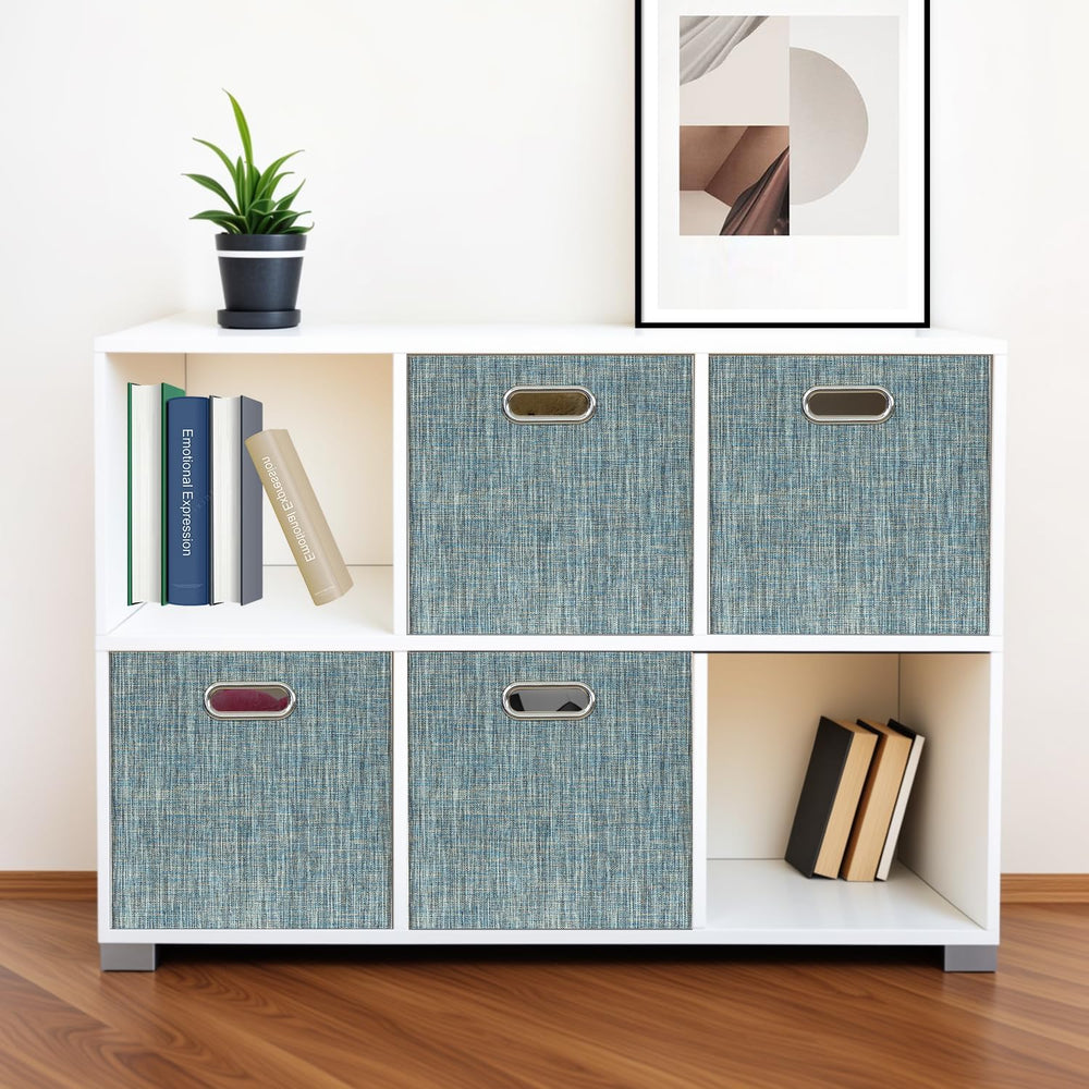 Posprica Storage Basket Bins,13×13×13 Foldable Storage Boxes Fabric Drawer Cu...