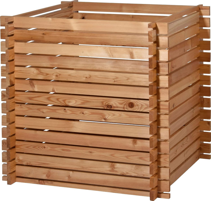 dobar® Green Label 58630FSCe Lärchi Composter | Wooden Composter with Plug-In System | Square Compost Container Made of Solid Wood | Garden Composter 420 L | Construction Kit | 79 x 79 x 79 cm |