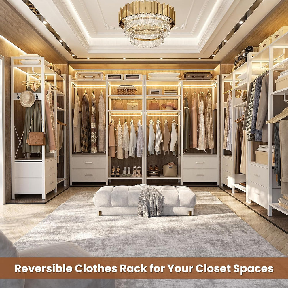 Besiost 78.7'' Clothes Rack for Hanging Clothes - Reversible Clothing...