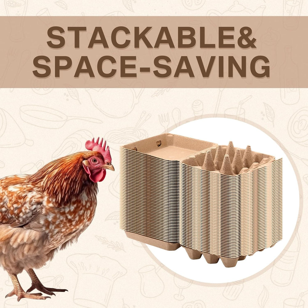 Honeydak 100 Pcs Egg Cartons Bulk 12 Count 3x4 Style Pulp Paper Egg Tray Doze...