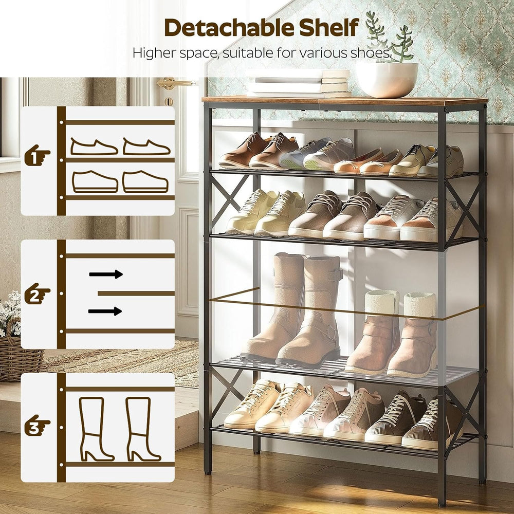 YATINEY 6-Tier Shoe Rack, Shoe Storage Organizer for Closet, Free Standing Sh...