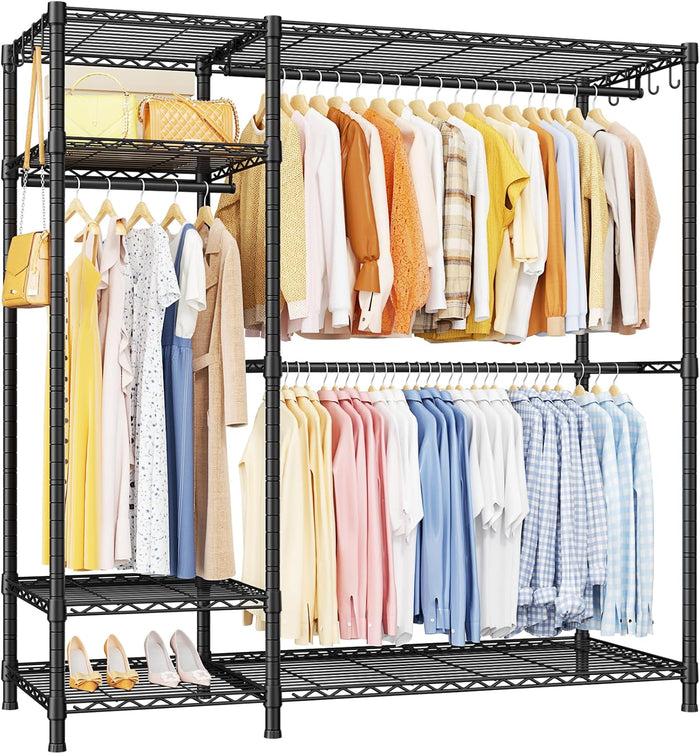 Ulif F7 Clothes Rack Heavy Duty, Clothing Racks for Hanging Clothes, Black