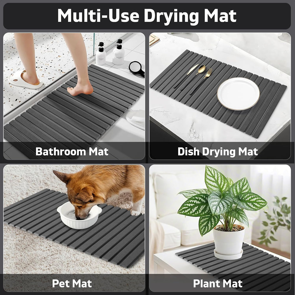 Upgraded Large Stone Dish Drying Mat for Kitchen Counter, Quick Dry Mats, Fol...