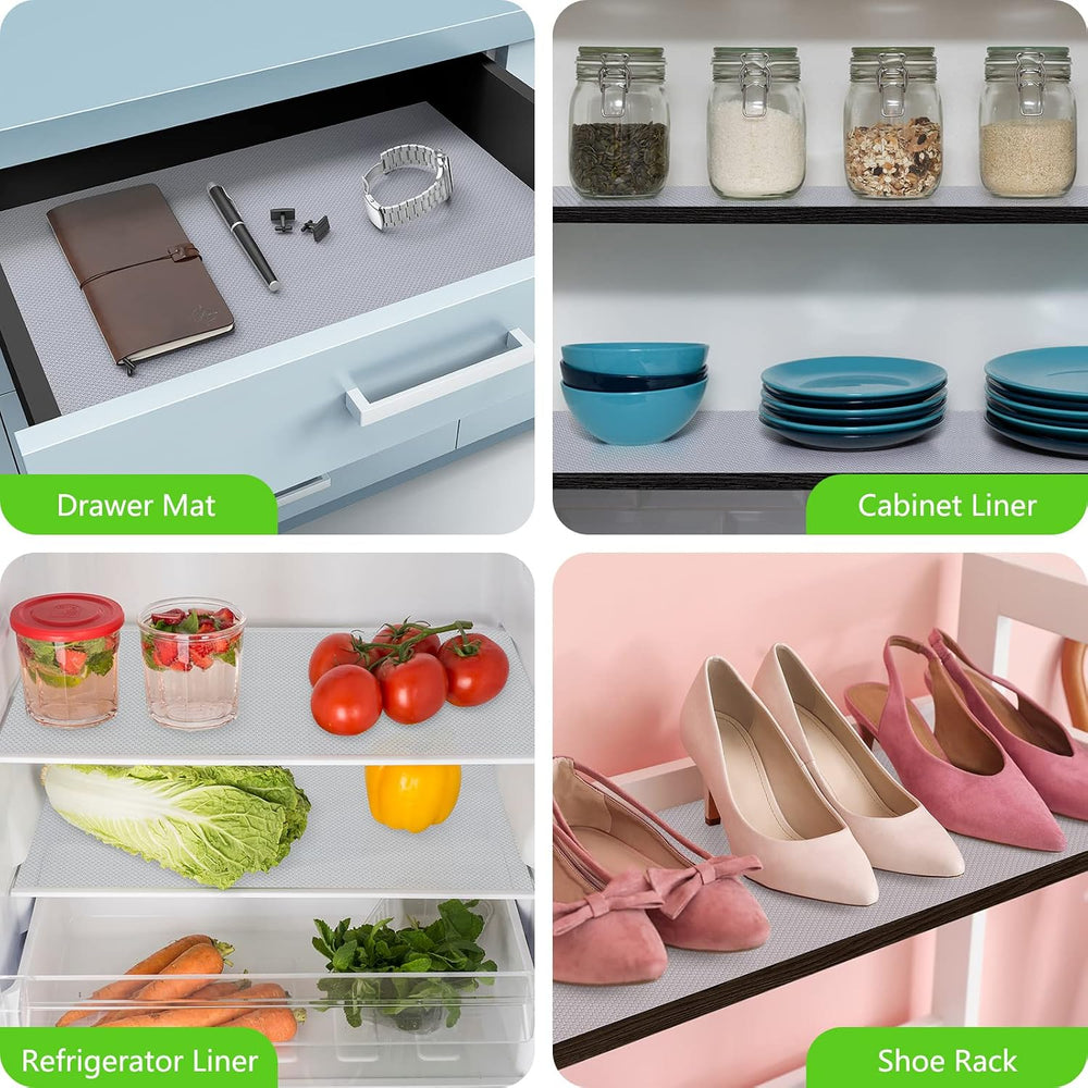 Shelf Liner Non Adhensive Drawer Cabinet Mat Clear 17.5"× 236.2" Pa...