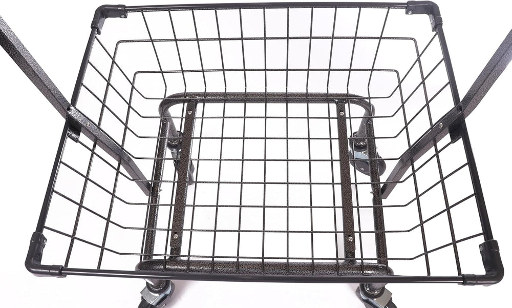 Heavy Duty Uhandle Laundry Cart with 5" Wheel (Charcoal Grey Pole Rack)