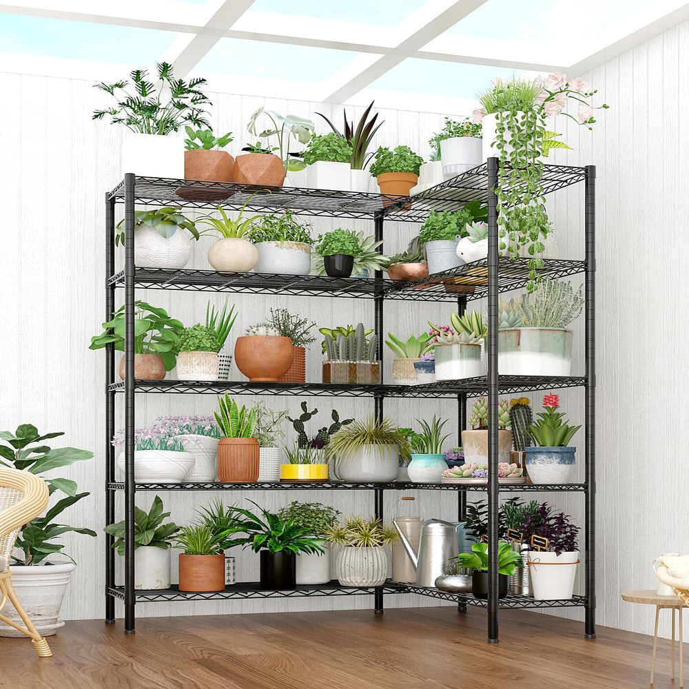 Karl home Black 5 Tier Adjustable Garage Storage Shelves
