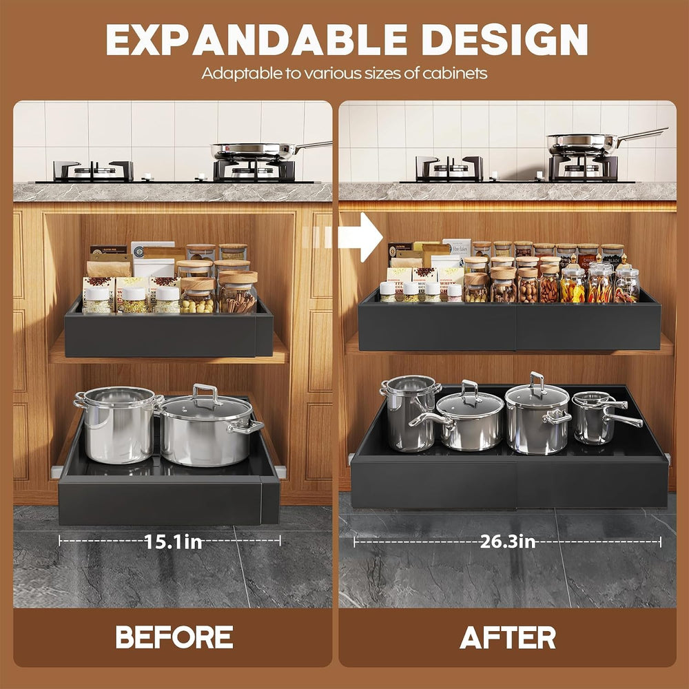 Seinloes 2 Pack Expandable (15.1"-26.3") Pull Out Cabinet Organizer...