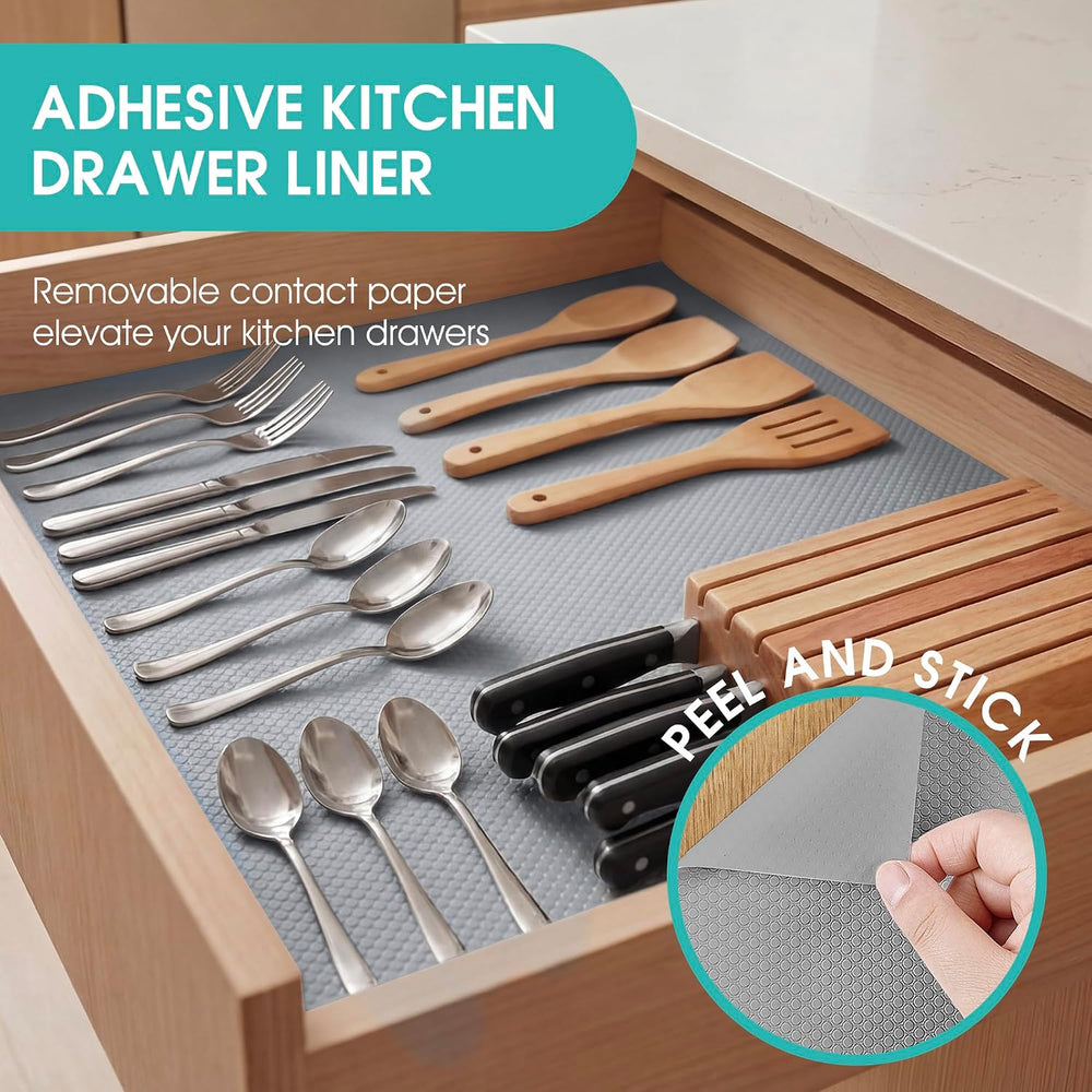 Self-Adhesive Large Cabinet Liner: 24" W x 290" L Peel and Stick No...