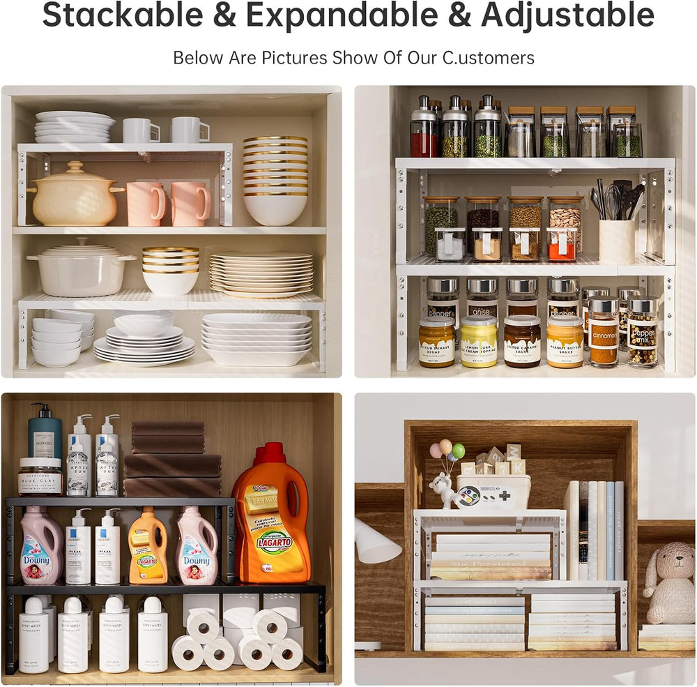 Cabinet Shelf,Expandable Adjustable Stackable Kitchen Organizer,for cabinets,...