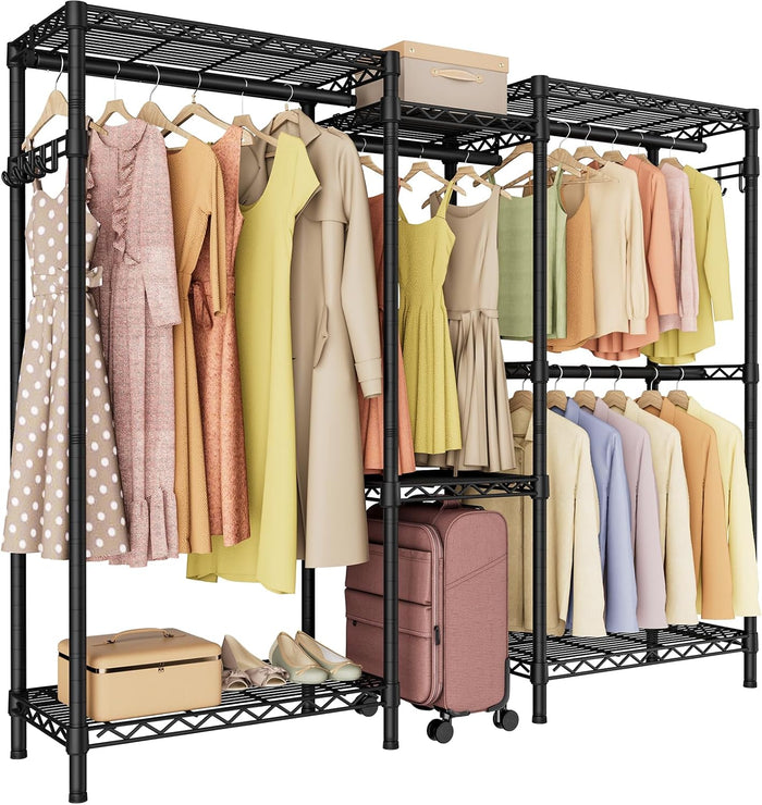 Heavy Duty Garment Rack Large Clothes Rack, Freestanding Closet Portable