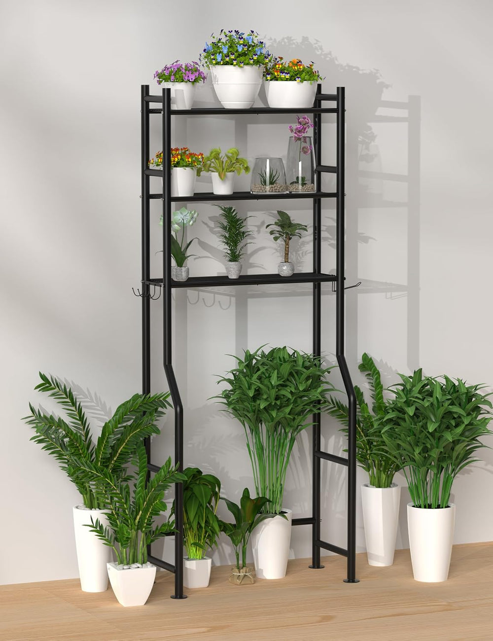 Livilord 3-Tier Over Toilet Storage, Anti-Tip, 64" H, Black
