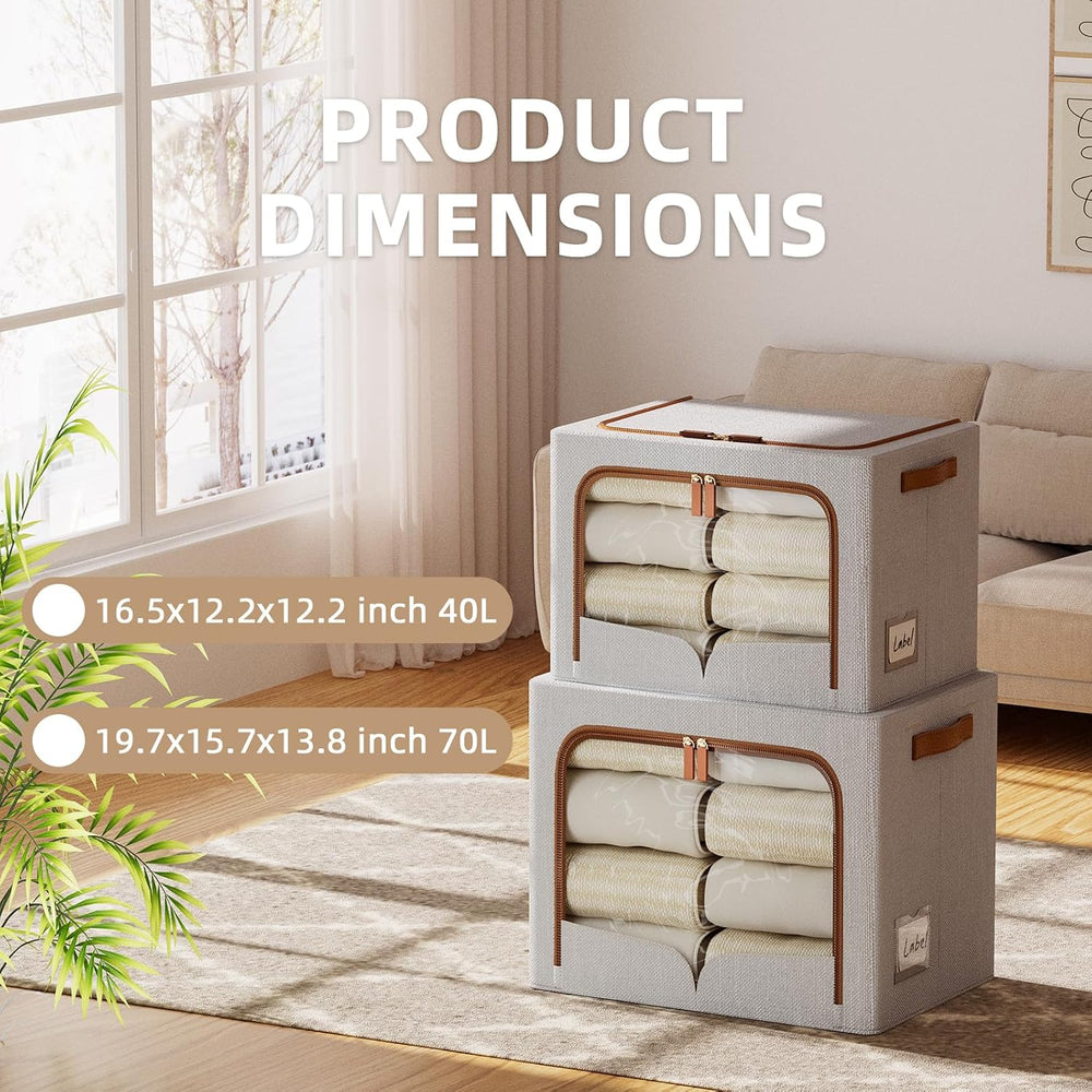 FHSQX 6 Pack Clothes Storage Bins with Metal Frame