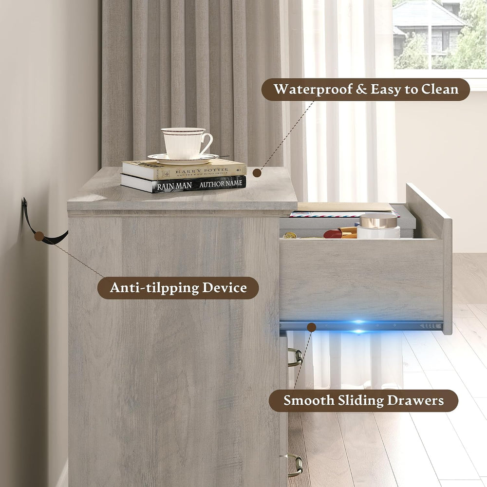 Farmhouse 3 Drawers Dresser for Bedroom, 24" Wide Modern Chest of Drawer...