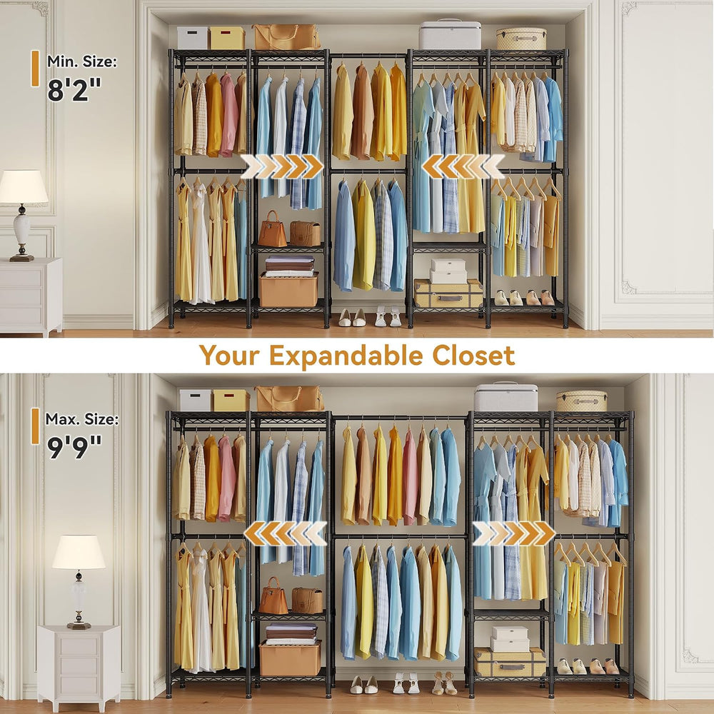 M1 Heavy Duty Clothes Rack, Expandable Clothing Rack, Black