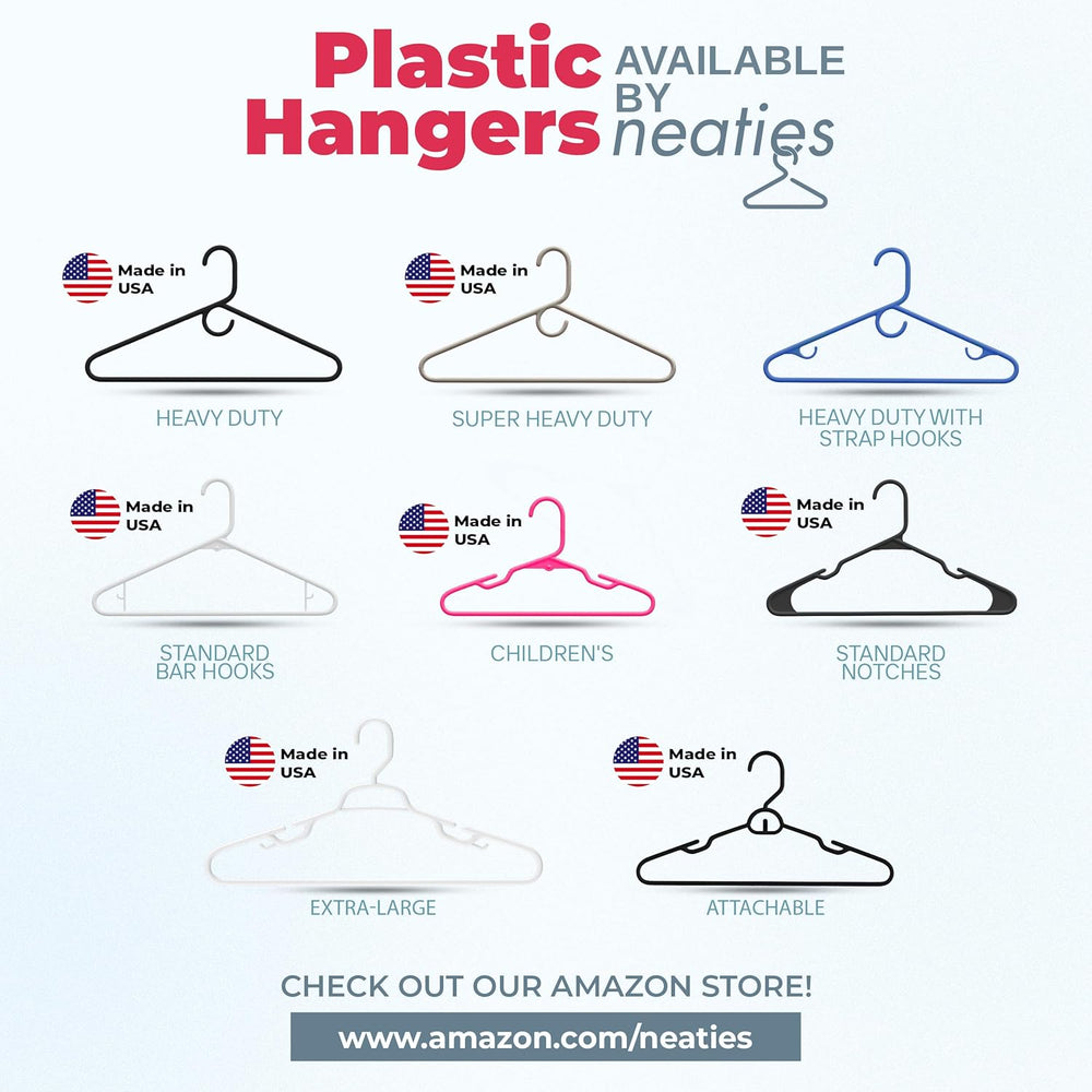 Heavy Duty Clothes Hangers 36 Pack – Made in The USA – 8lb Capacity Plastic H...