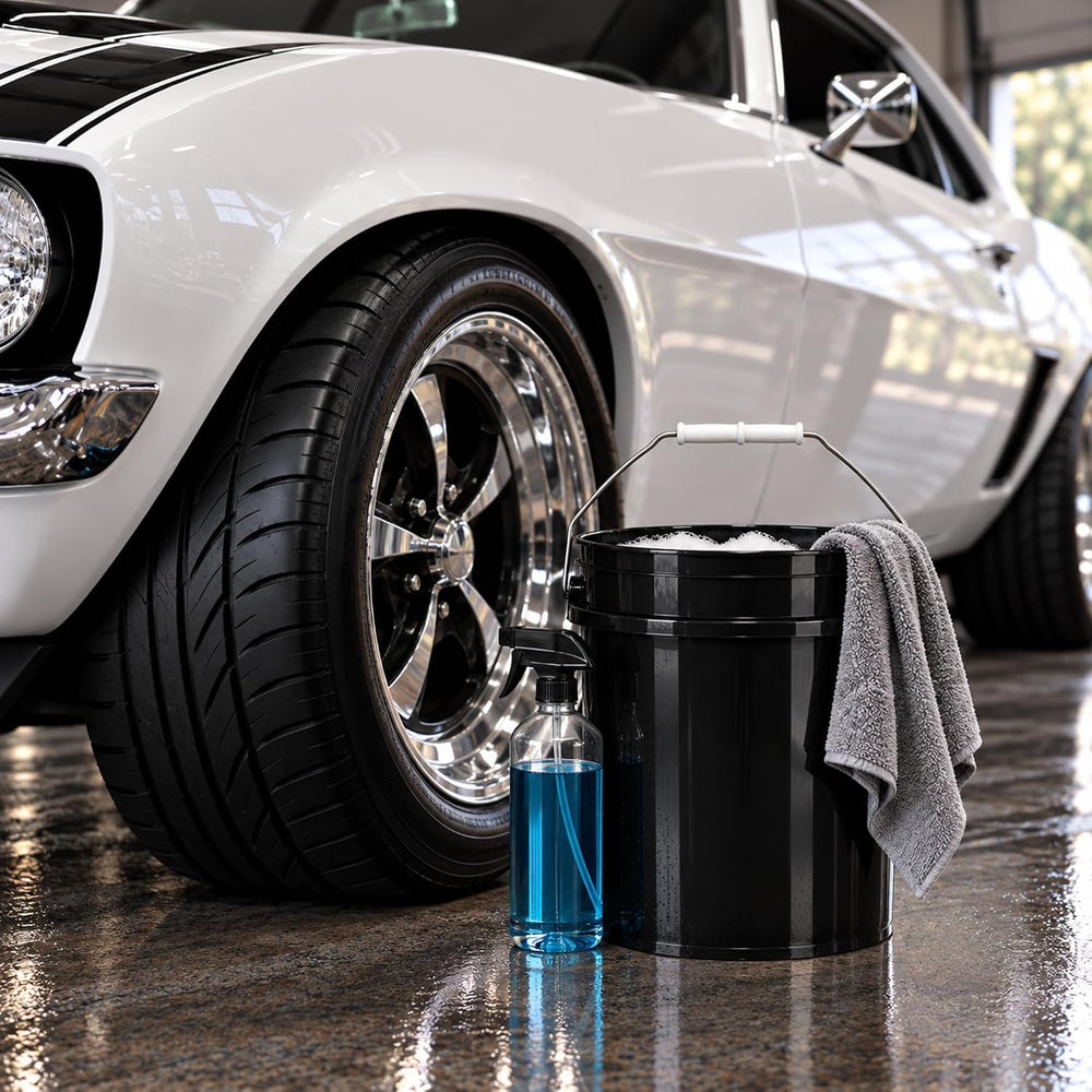 MKS Plastics Black 5-Gallon Heavy-Duty Bucket, No Lid Included, 5-Pack
