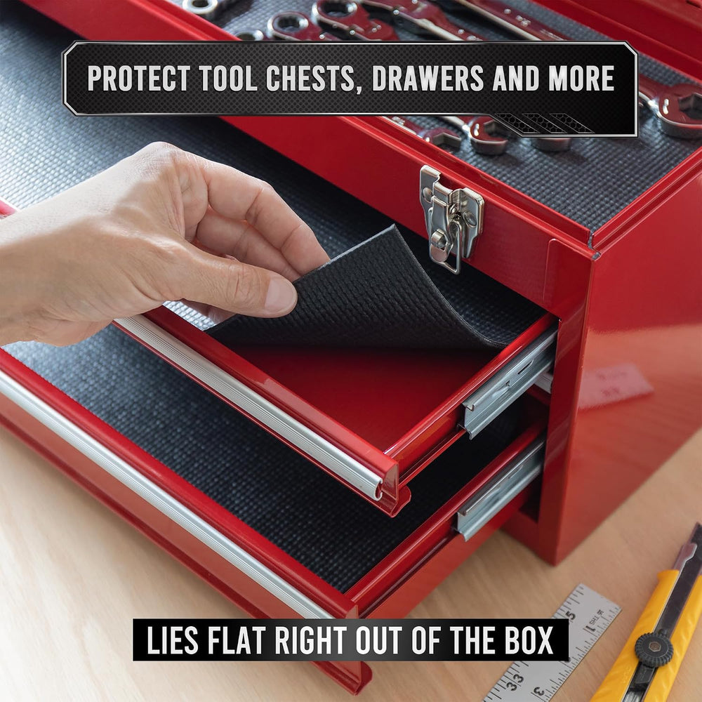 Precision Defined Tool Box Shelf Liner Non-Slip 22 Ft x 30 Inch Wide Black