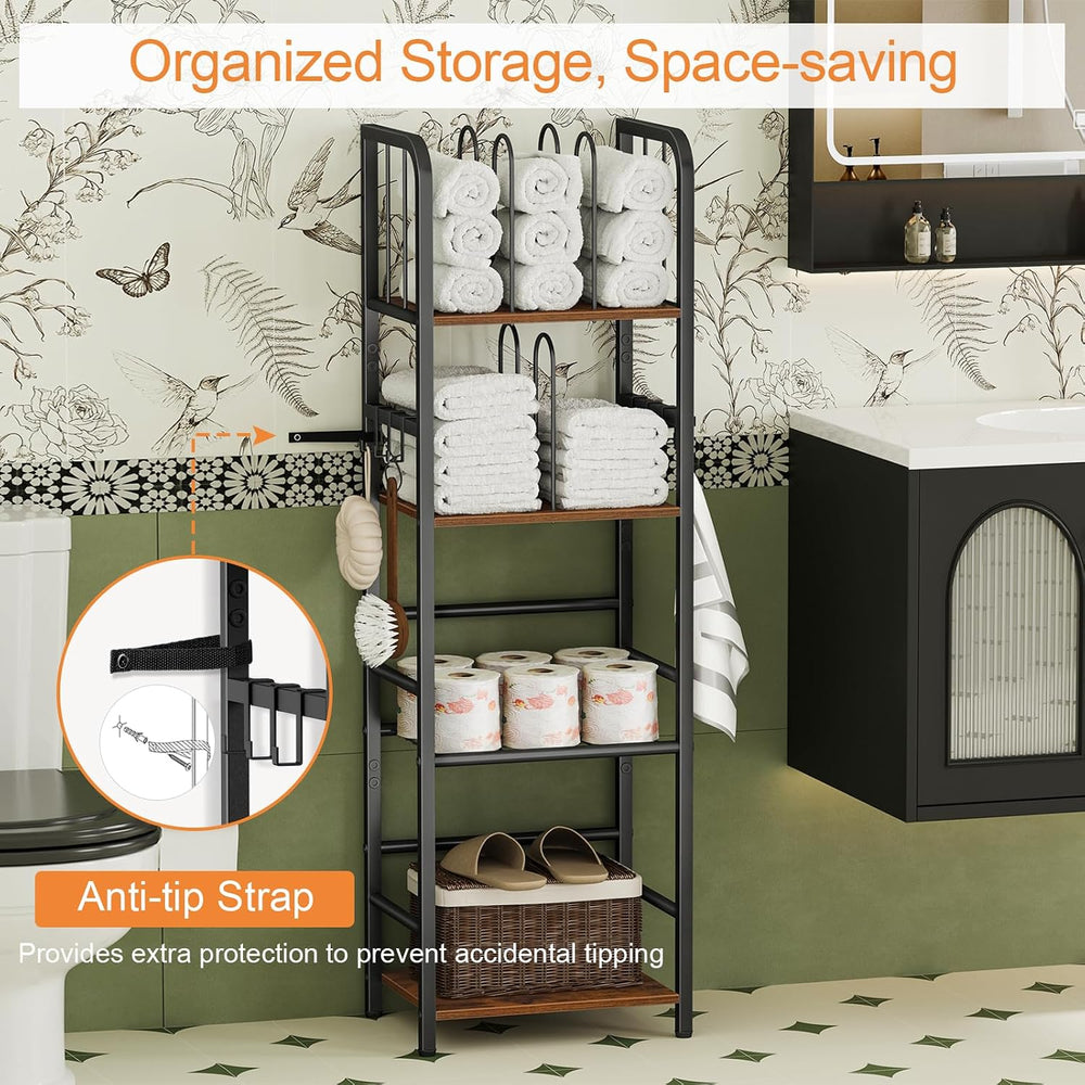Snughome Towel Rack Free Standing 4-Tier M-Shaped Detachable Dividers, Metal ...