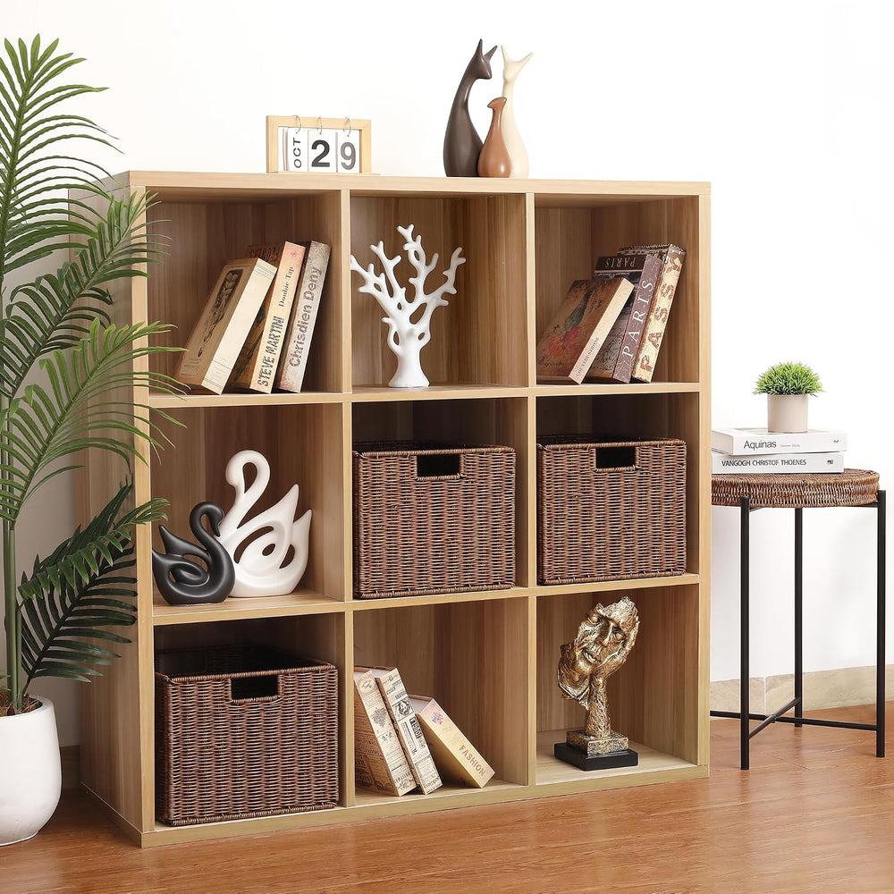 Wicker Storage Basket - Large 12x12x10in Cube, Woven Wicker for Shelves, Pant...